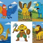 AI Image Generation - Simpson Style Classic of Mountains and Seas Creatures